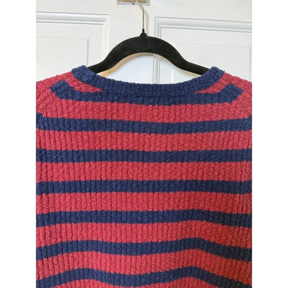 Madewell Women's Red and Blue Striped Pullover Crewneck Sweater - XL - Picture 6 of 11
